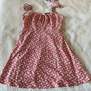 Pink floral tank dress